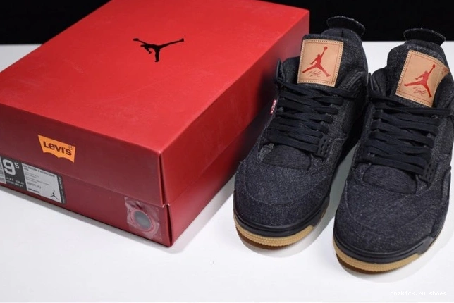 Cheap Jordan 4 'black' Air AO2571-001 x Levi's 0623